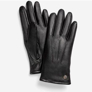 Cole Haan black leather gloves NWT